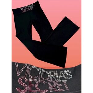 Y2K‎ Victoria's Secret Rhinestone S Black Flare Pants Supermodel Essentials Yoga